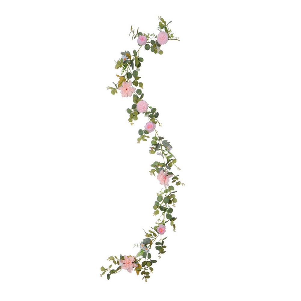 Artificial Eucalyptus Garland with Daisy Flowers 6 2ft for Festive Decoration