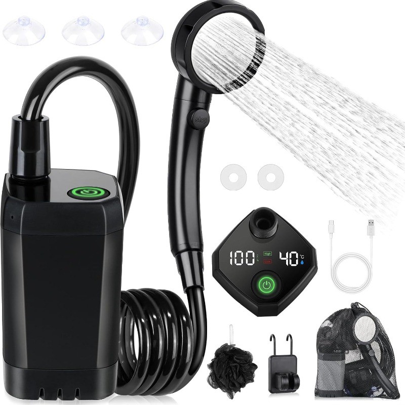 Battery Powered Camping Shower with LED Display for Outdoor Adventures - Bild 14 von 14