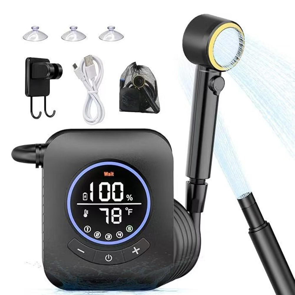 Adjustable Portable Shower for For camping 5 Levels Water Pressure System