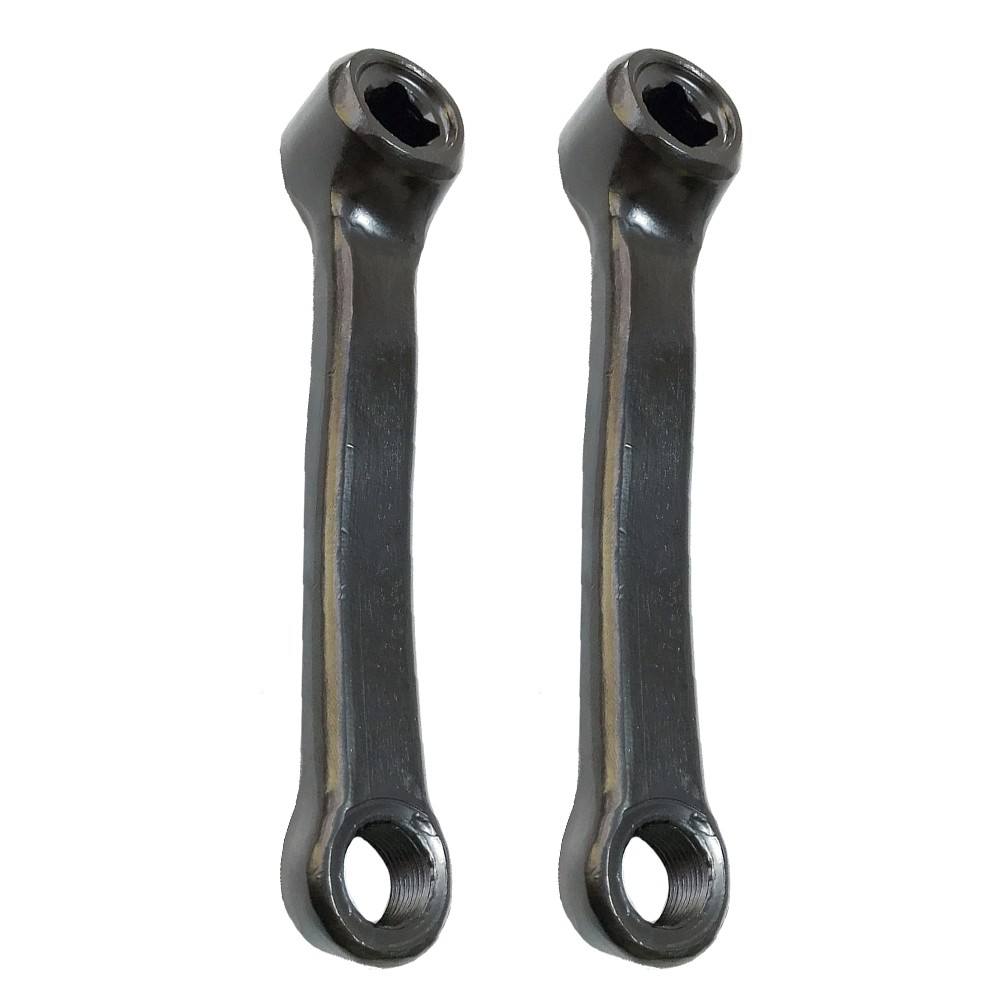 Pedivella per cyclette, 127 mm, parti di ricambio sinistra e destra, foro quadrato, manovella per installazione di attrezzature da ciclismo, colore nero (manovella sinistra + destra