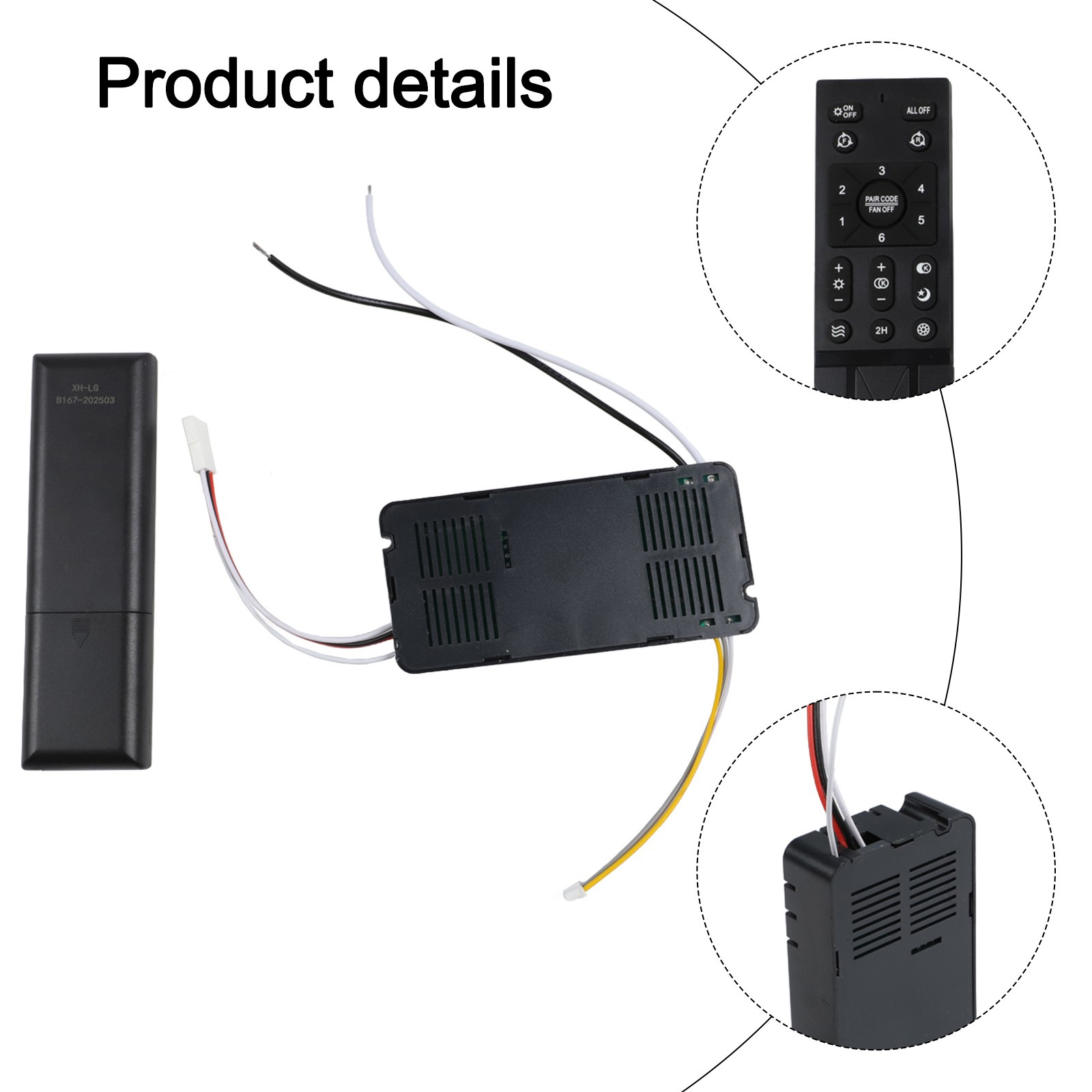Ceiling Fan Light Remote Control With Variable Frequency 6 Speed Settings