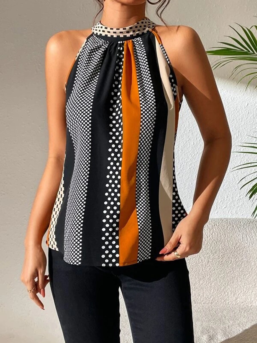 Women's Vest with Striped and Polka Dot Patterns for Casual Spring Fashion - Picture 52 of 84