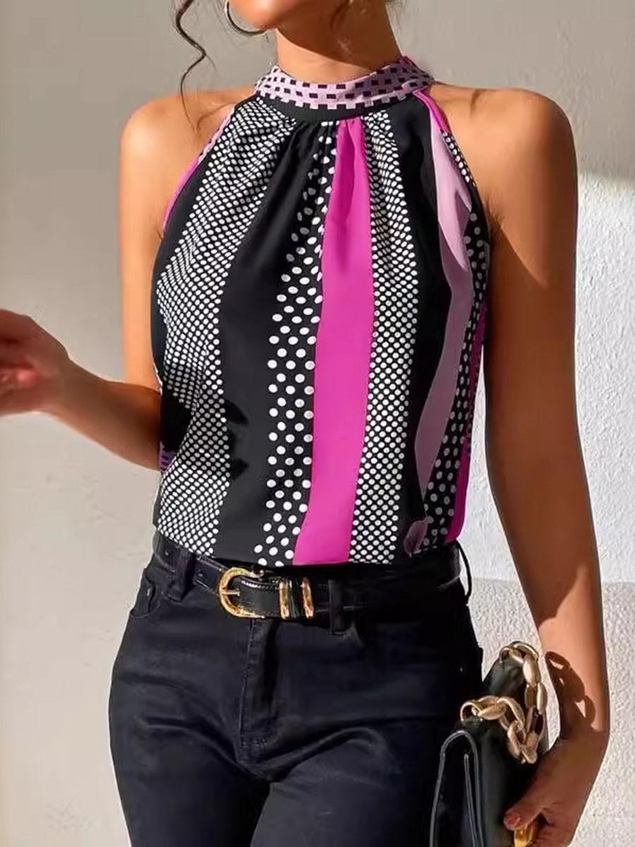 Women's Vest with Striped and Polka Dot Patterns for Casual Spring Fashion - Picture 31 of 84