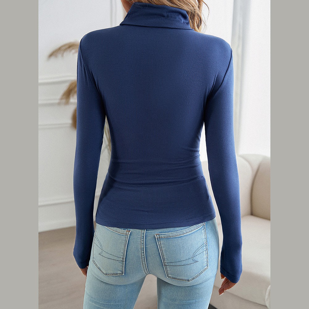 Sleek and simple long sleeved T shirt with high neck perfect for any occasion - Picture 26 of 71