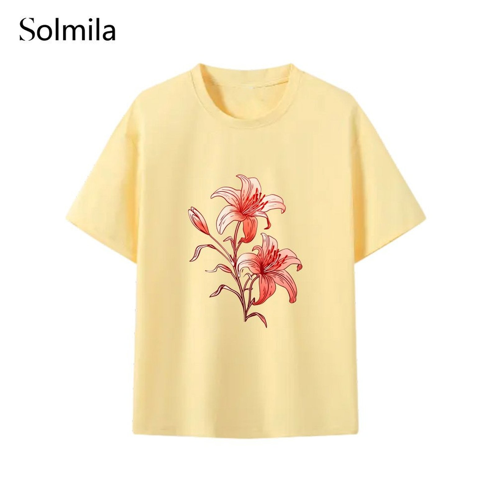 Na wiosnę na lato koreański styl Casual T-shirt do codziennego noszenia Piękny kształt - Zdjęcie 10 z 13