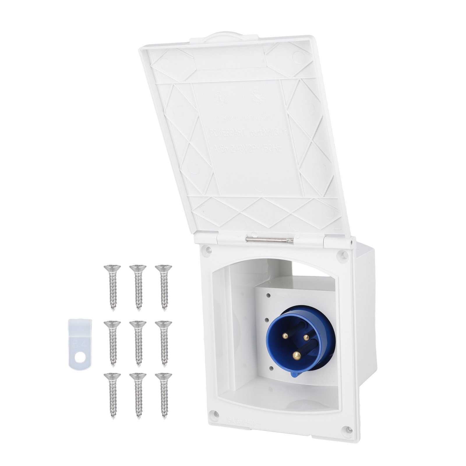 External 16A Waterproof Socket for RV and Camper Power Input 220V 250V