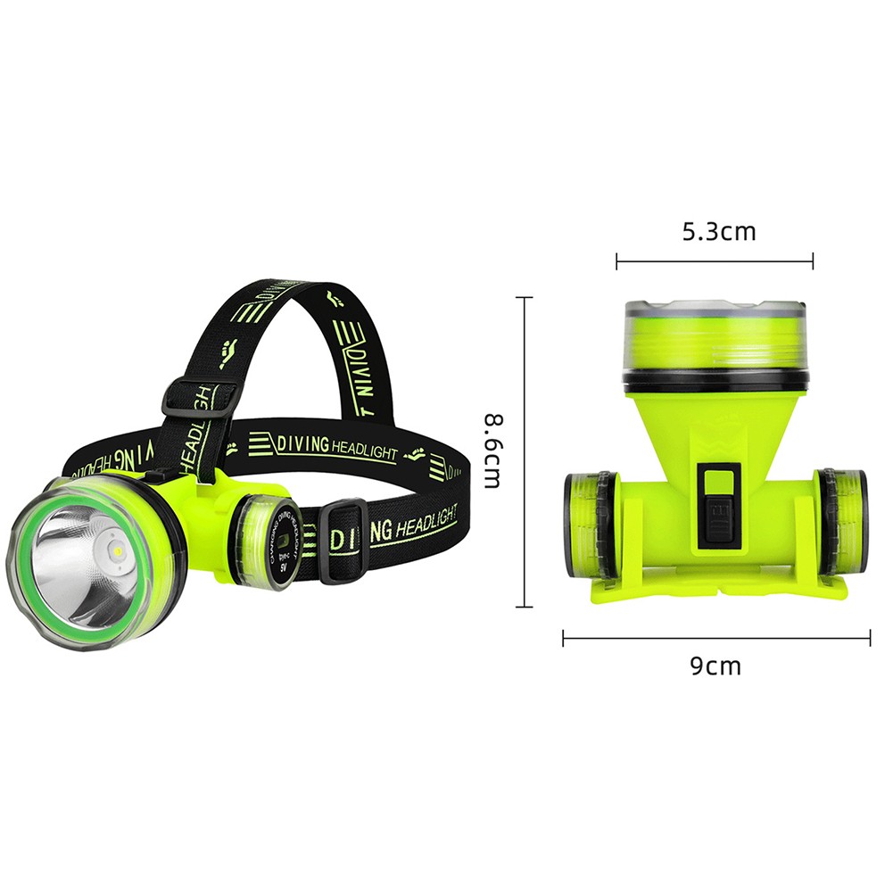2 Lighting Modes Diving Headlamp 350M for Outdoor For Night Activities