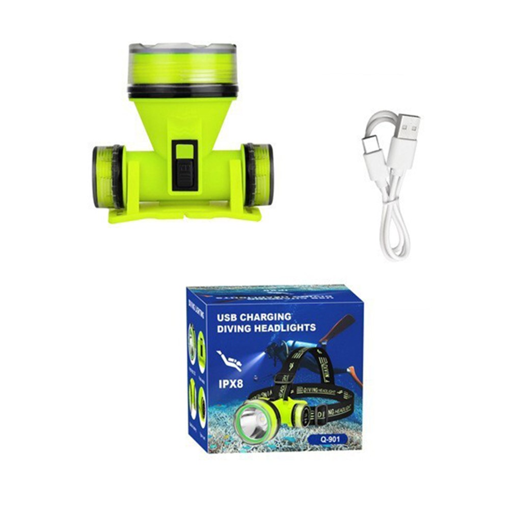 Diving Headlamp 350M Waterproof Lighting for Night Fishing and Camping