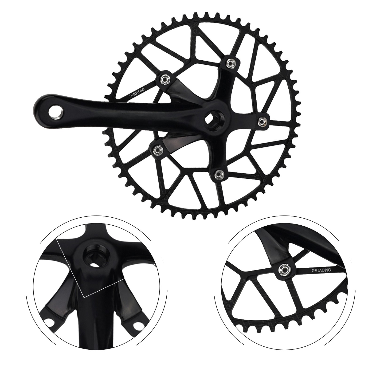 Manivelle gauche alu vélo noire Prowheel 175 mm - Pièce vélo, VTT