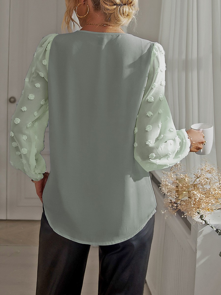 Loose Fit Women's Shirt with V neck for Comfortable Spring and Summer Days - Picture 16 of 52