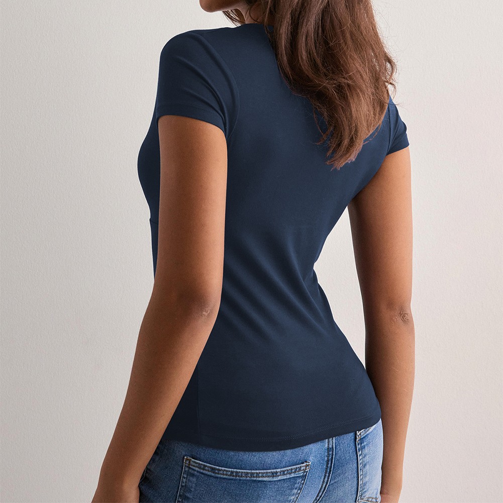 Form-fitting T-shirt Deep V-neck T-shirt Casual Dates Breathable Material - Picture 24 of 72