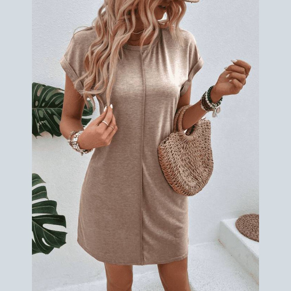 Simple and Casual T Shirt Dress for Women in Solid Colors for Effortless Style - Picture 24 of 72