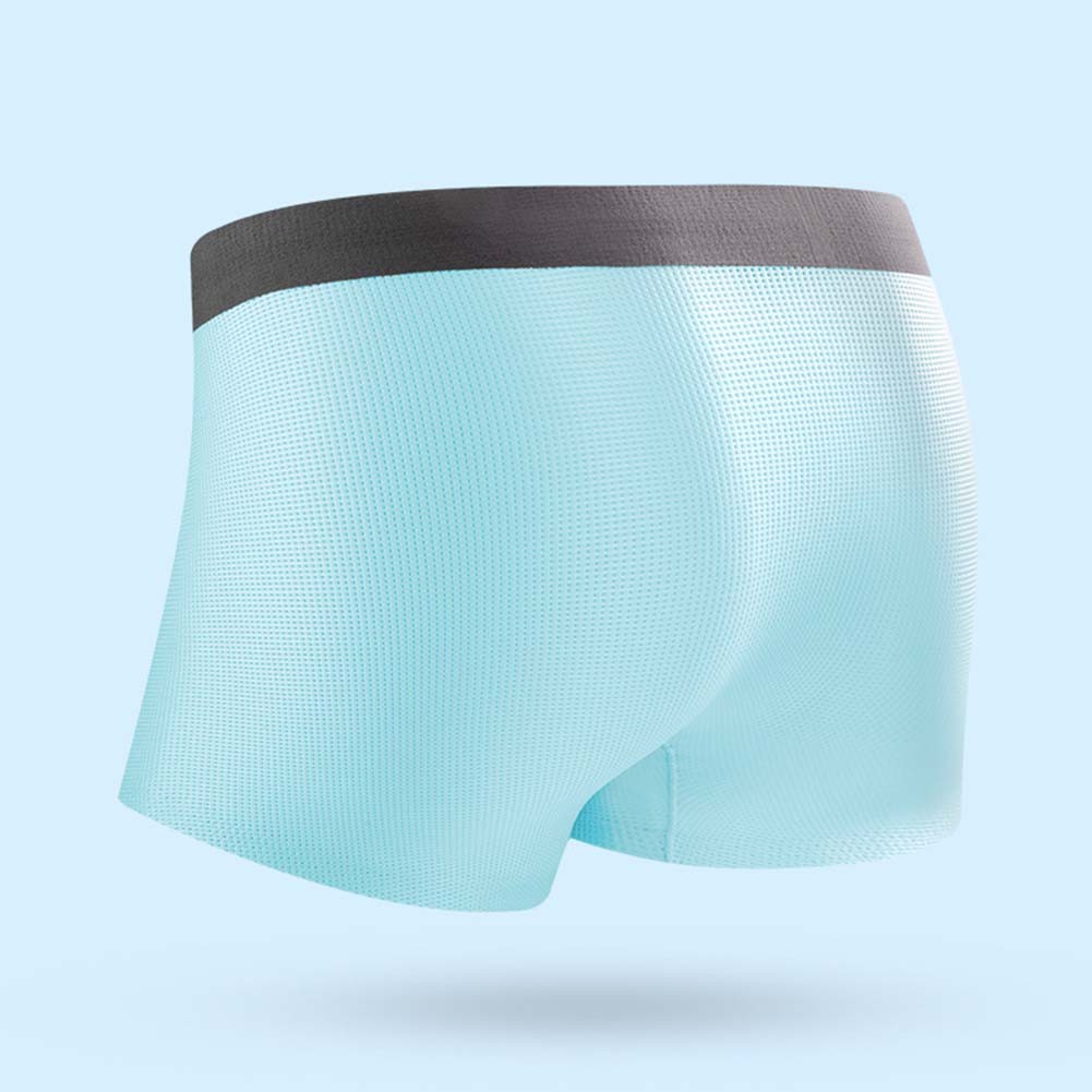 Ice Silk Seamless Boxer Shorts Mens Silk Underwear Breathable