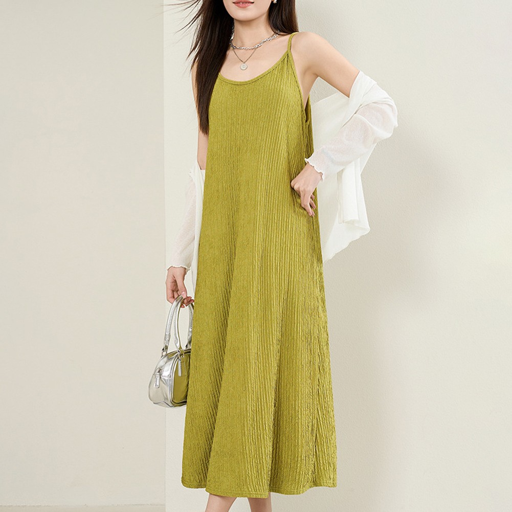 New Womens Suspenders Dress Fashion Pleated Long Skirt for All Seasons - Picture 9 of 12