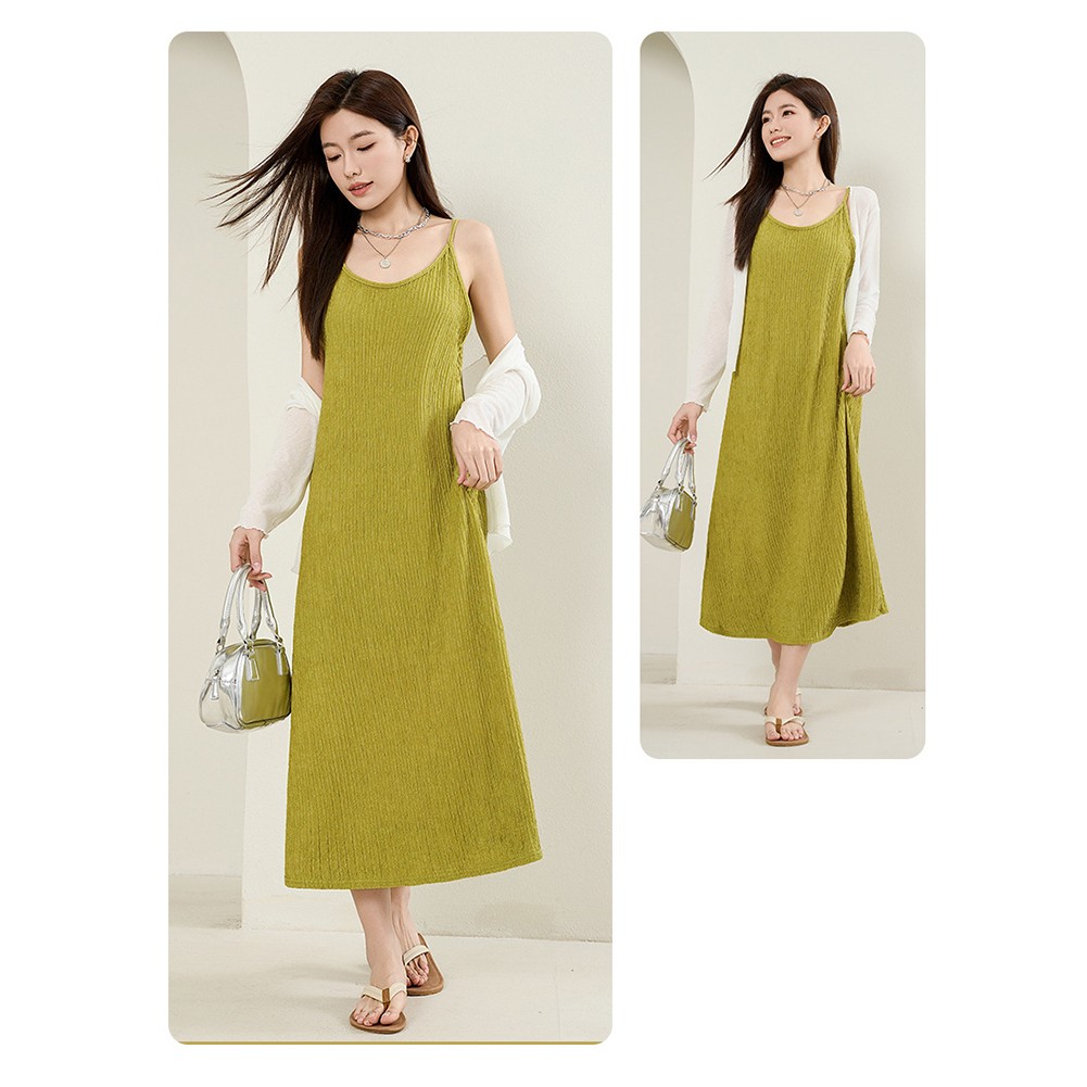 New Womens Suspenders Dress Fashion Pleated Long Skirt for All Seasons - Picture 10 of 12