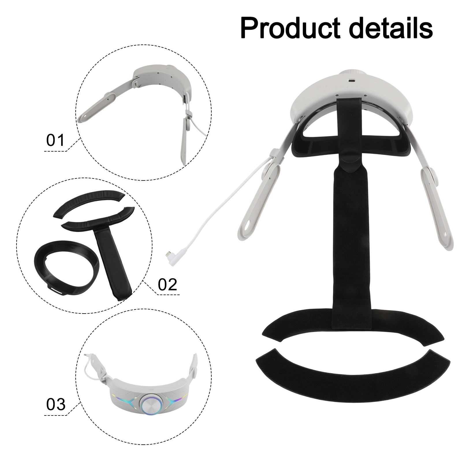 Ergonomiczna konstrukcja Opaska na głowę baterii do Meta do Quest 3 dłuższe użytkowanie - Zdjęcie 15 z 32