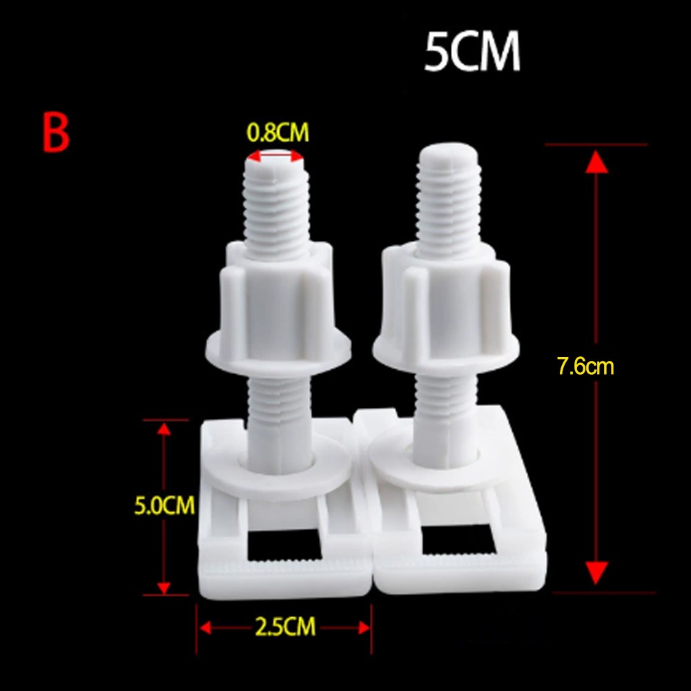 White Hinges Full Set Bolts Screws Bathroom Repair Kit Tools