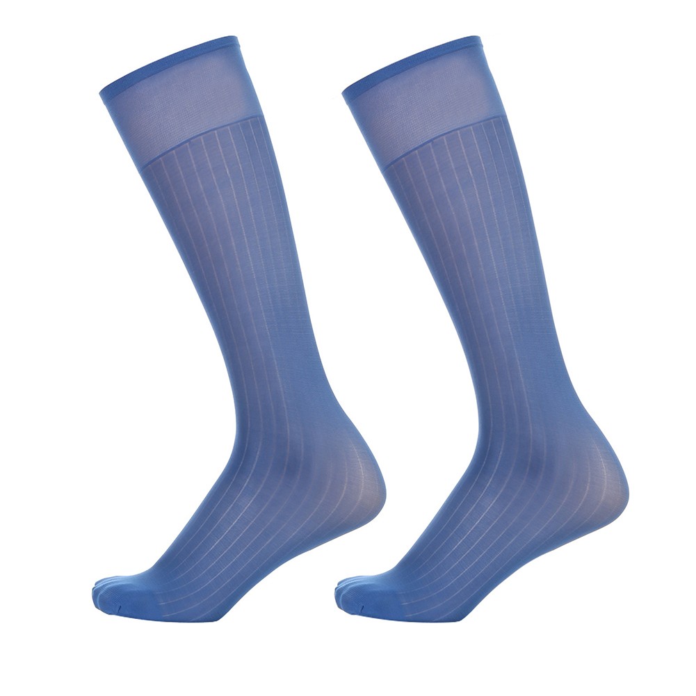 Pour vêtements d'affaires hommes rayures robe chaussettes bas tube transparent - Picture 60 of 62