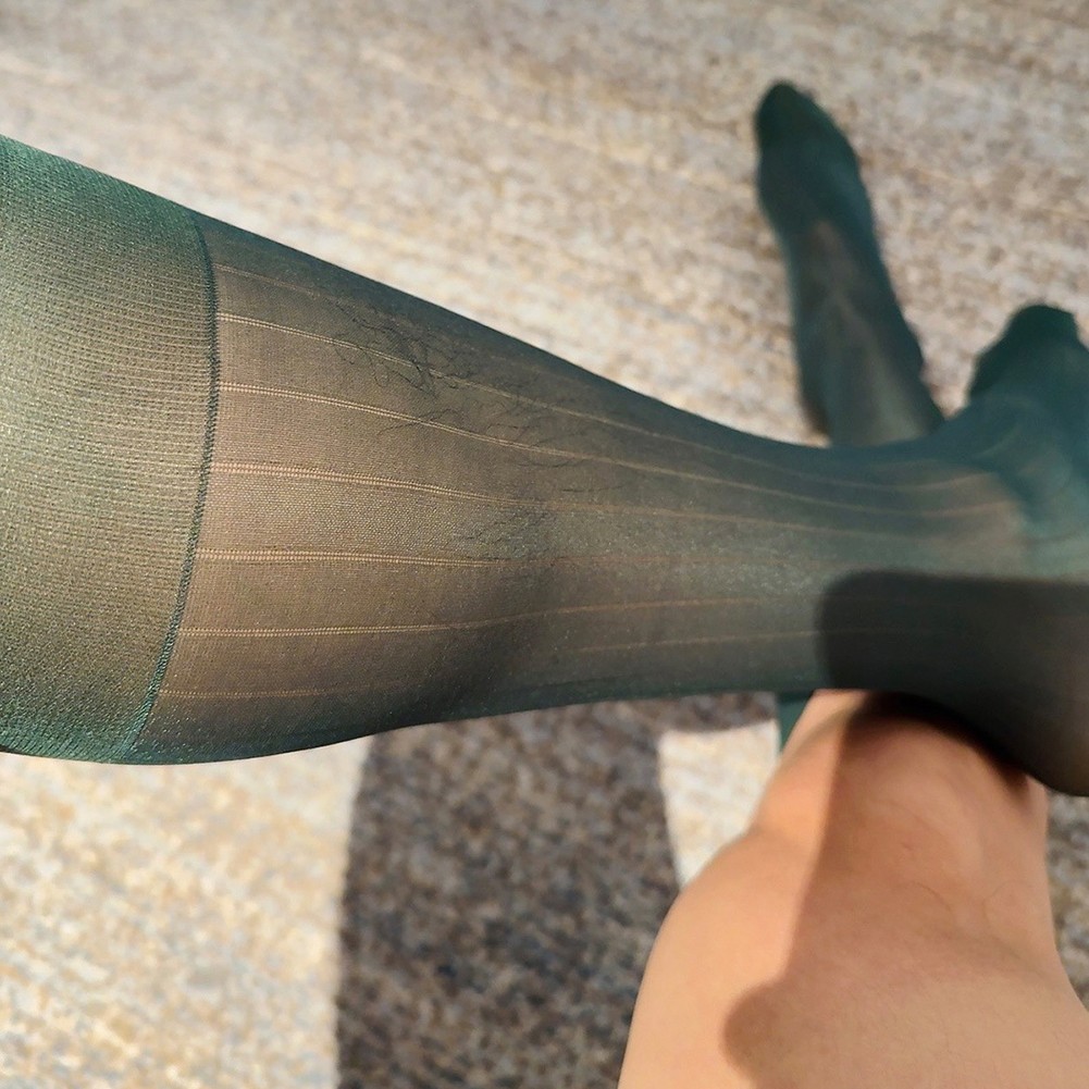Pour vêtements d'affaires hommes rayures robe chaussettes bas tube transparent - Picture 51 of 62
