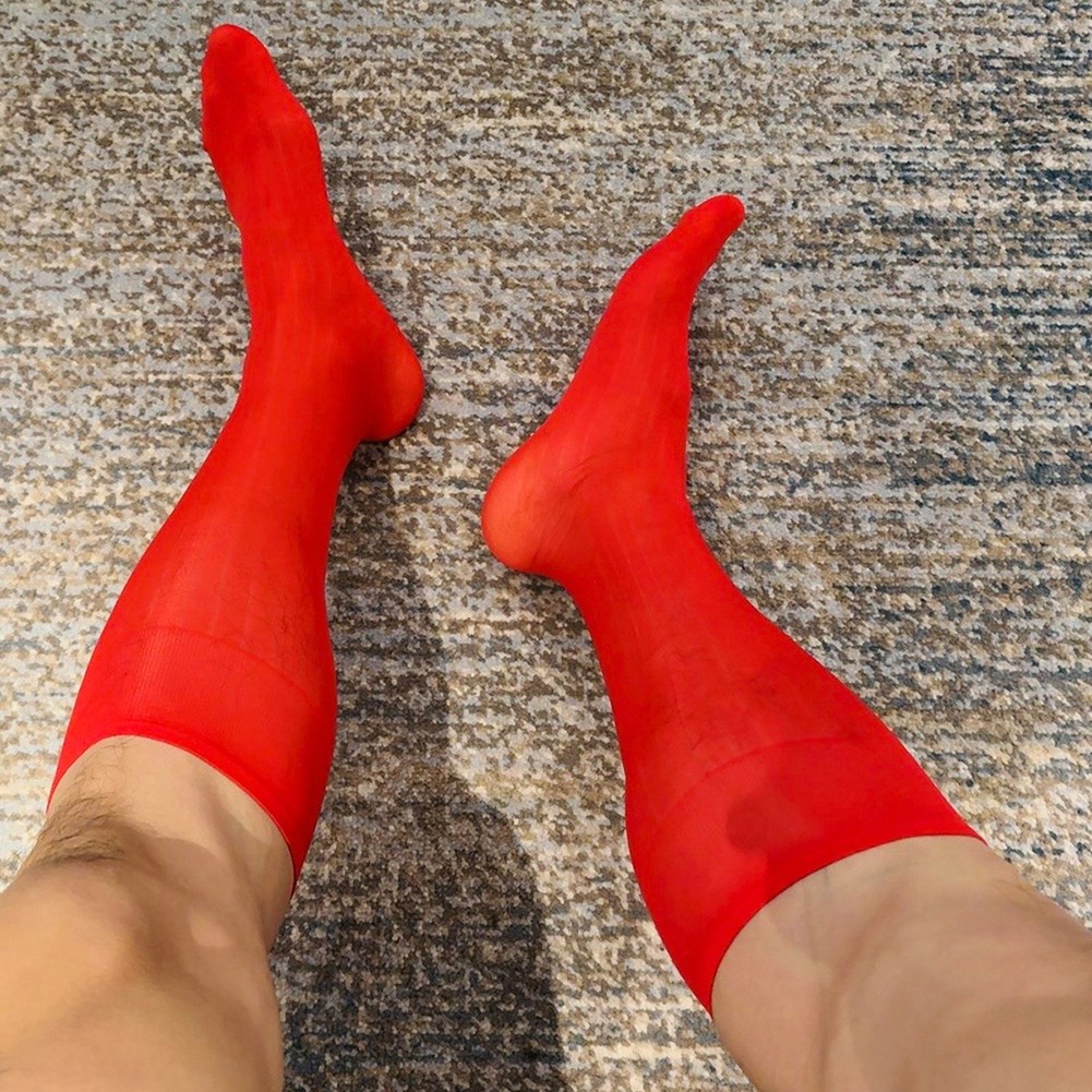 Pour vêtements d'affaires hommes rayures robe chaussettes bas tube transparent - Picture 56 of 62