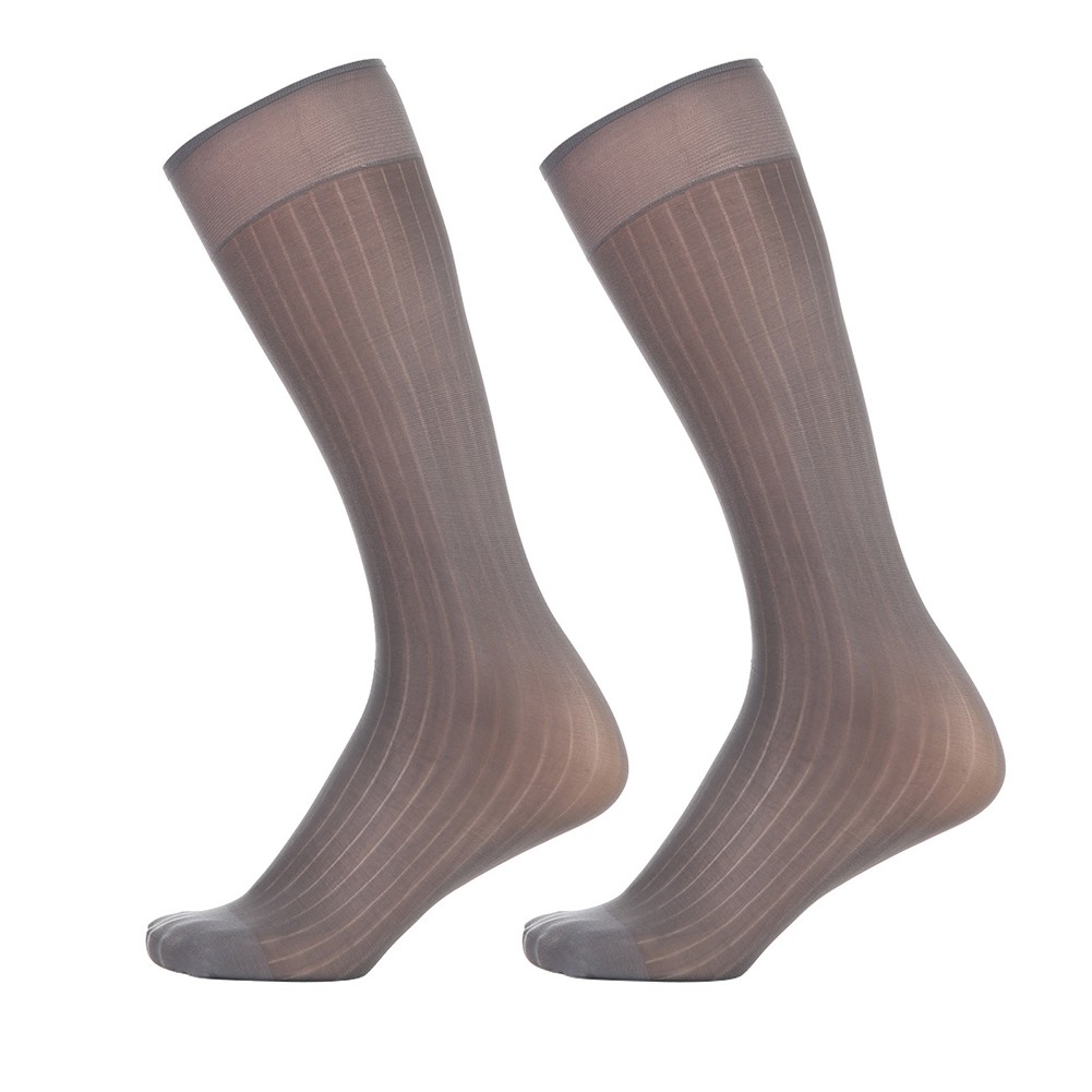 Pour vêtements d'affaires hommes rayures robe chaussettes bas tube transparent - Picture 25 of 62