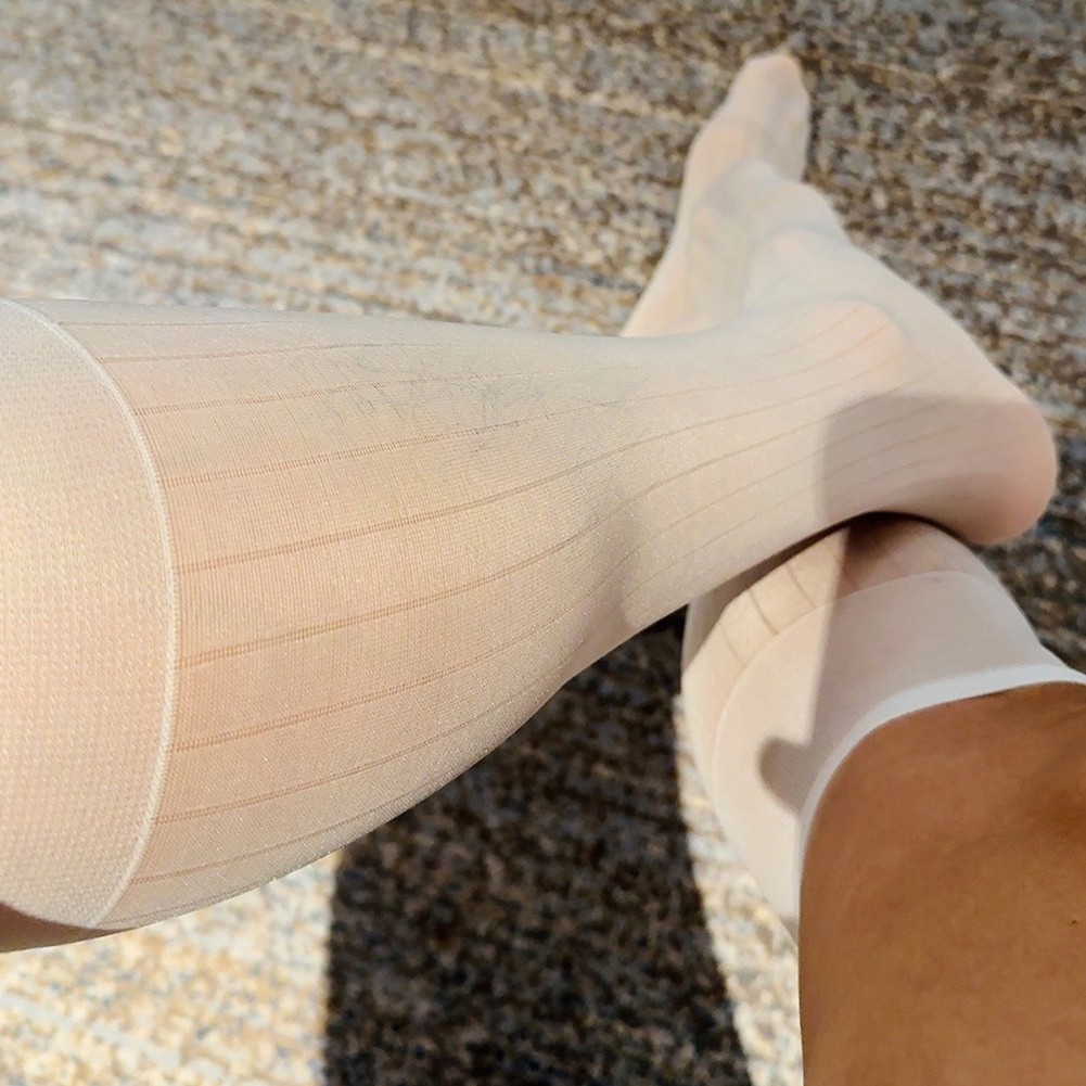 Pour vêtements d'affaires hommes rayures robe chaussettes bas tube transparent - Picture 31 of 62