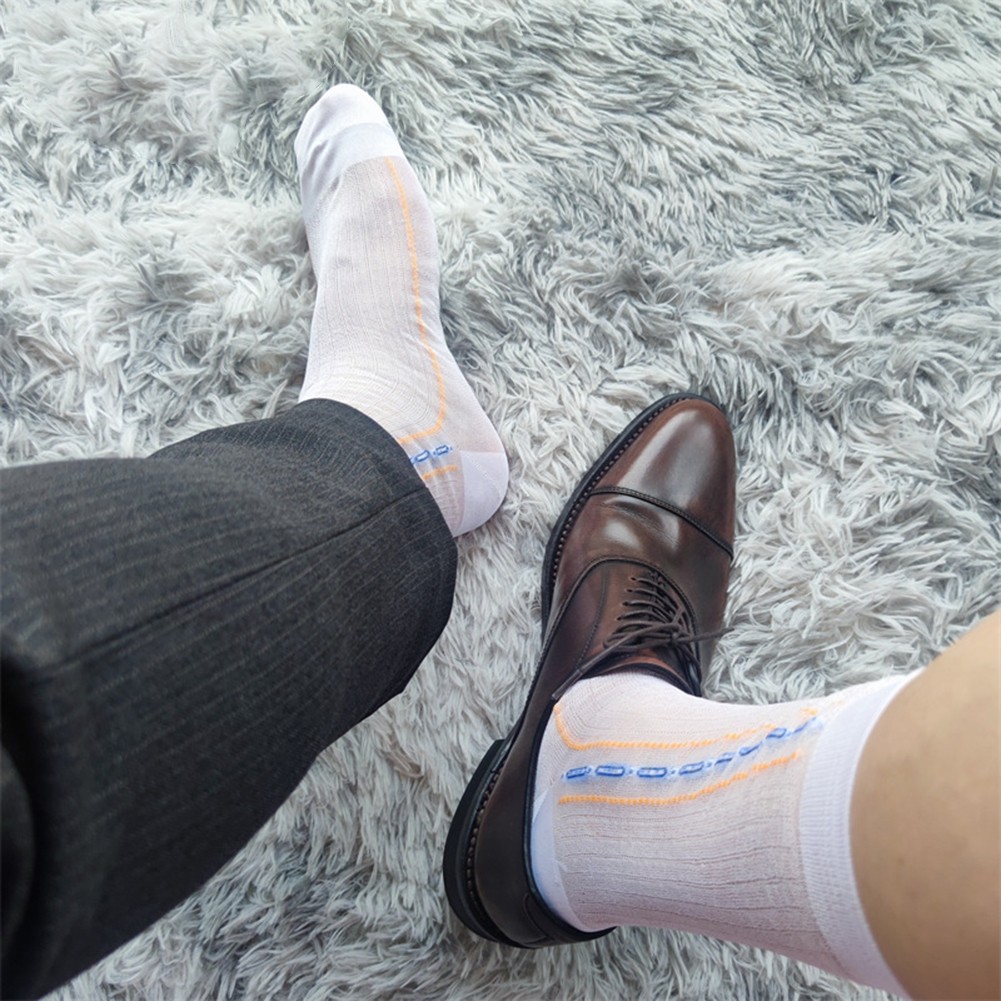 Transparente ultradünne Herrensocken mit Streifendesign für den geschäftlichen Gebrauch - Bild 30 von 45