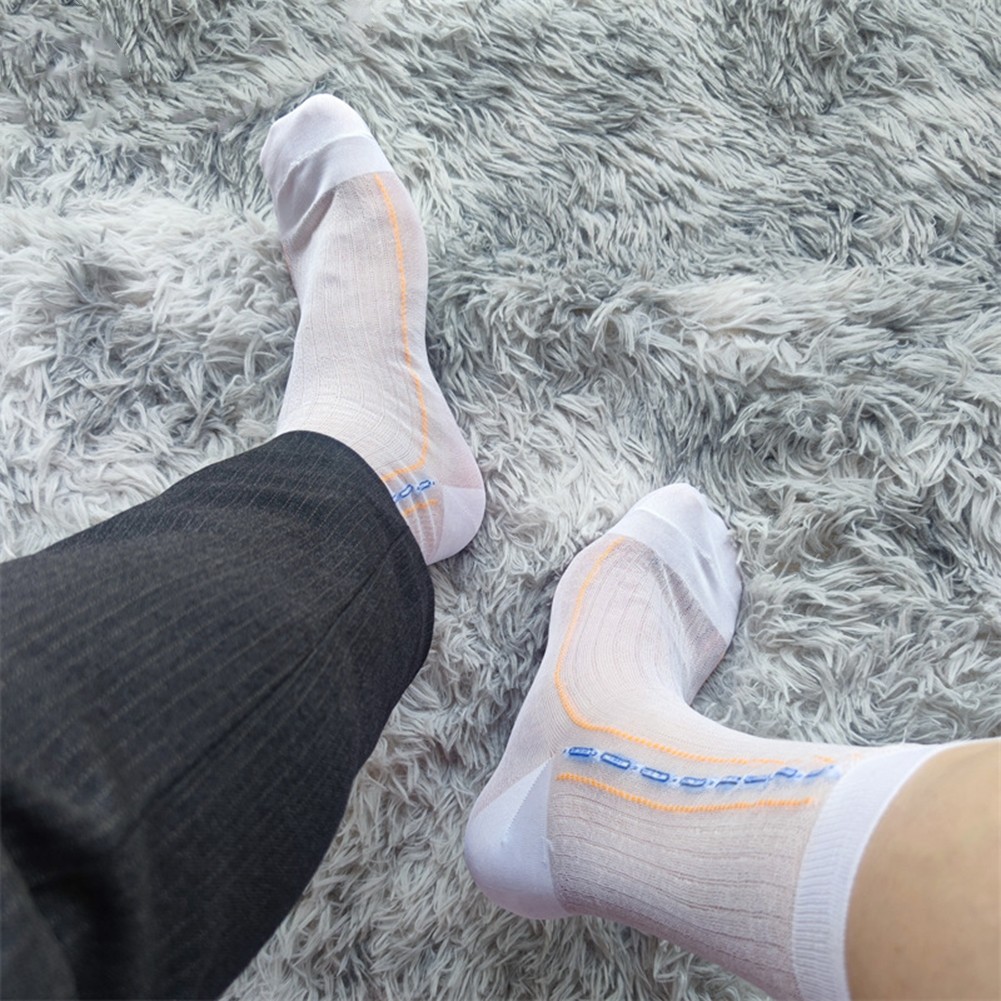Transparente ultradünne Herrensocken mit Streifendesign für den geschäftlichen Gebrauch - Bild 29 von 45