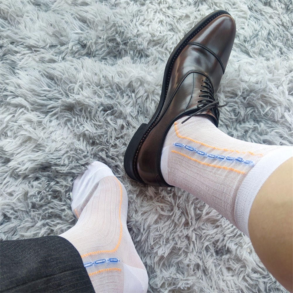 Transparente ultradünne Herrensocken mit Streifendesign für den geschäftlichen Gebrauch - Bild 31 von 45