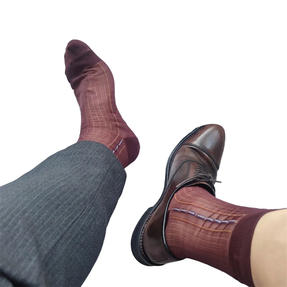 Transparente ultradünne Herrensocken mit Streifendesign für den geschäftlichen Gebrauch - Bild 40 von 45