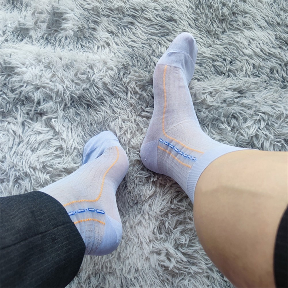Transparente ultradünne Herrensocken mit Streifendesign für den geschäftlichen Gebrauch - Bild 32 von 45