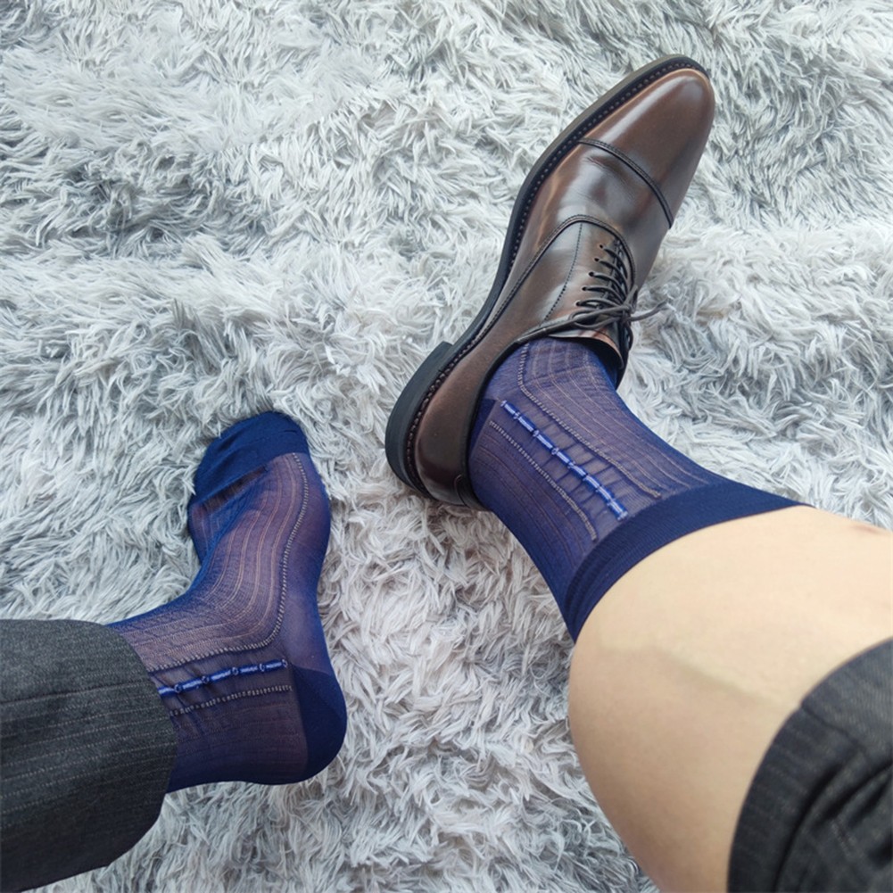 Transparente ultradünne Herrensocken mit Streifendesign für den geschäftlichen Gebrauch - Bild 25 von 45