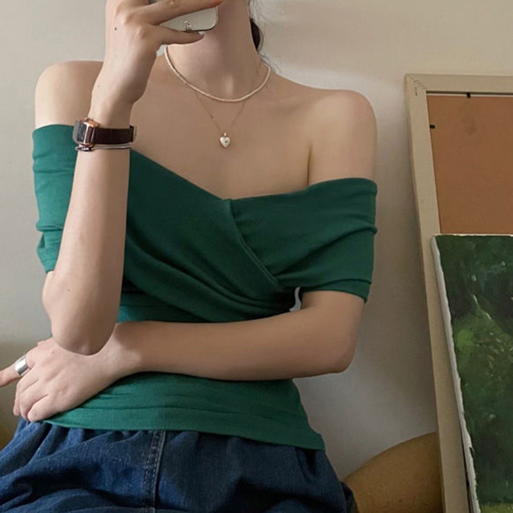 Womens 2025 Summer Solid Color Short T Shirt for Vacation and Daily Activities - Picture 27 of 46