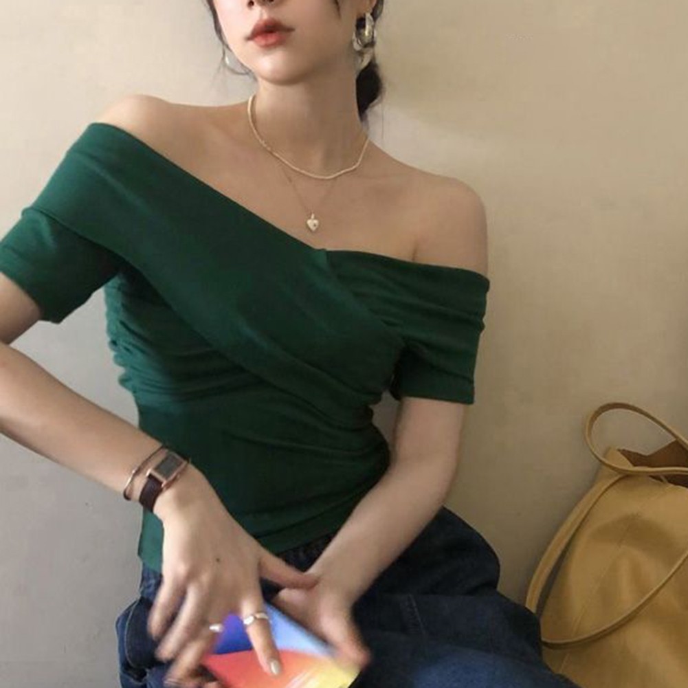 Womens 2025 Summer Solid Color Short T Shirt for Vacation and Daily Activities - Picture 26 of 46