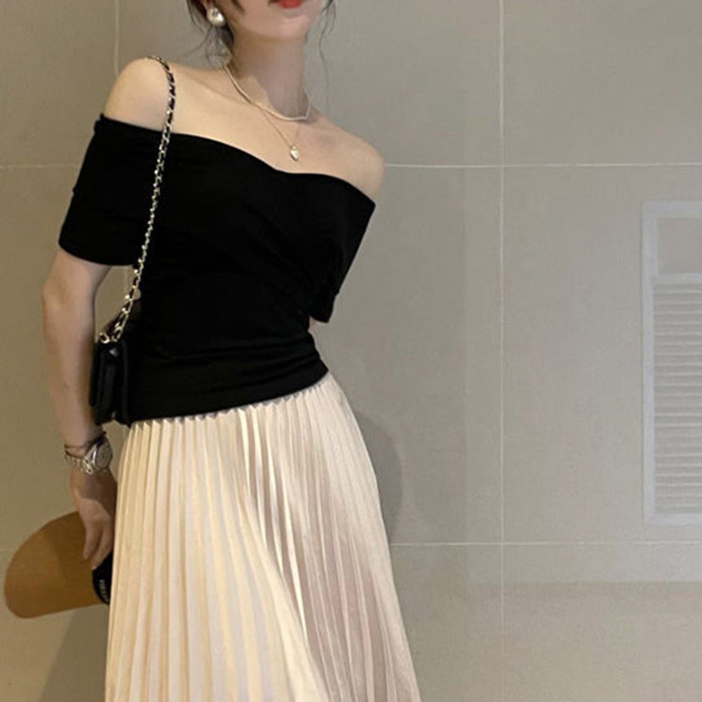 Womens 2025 Summer Solid Color Short T Shirt for Vacation and Daily Activities - Picture 36 of 46