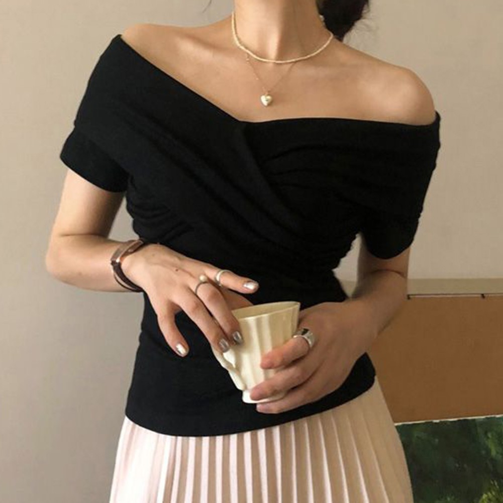 Womens 2025 Summer Solid Color Short T Shirt for Vacation and Daily Activities - Picture 39 of 46