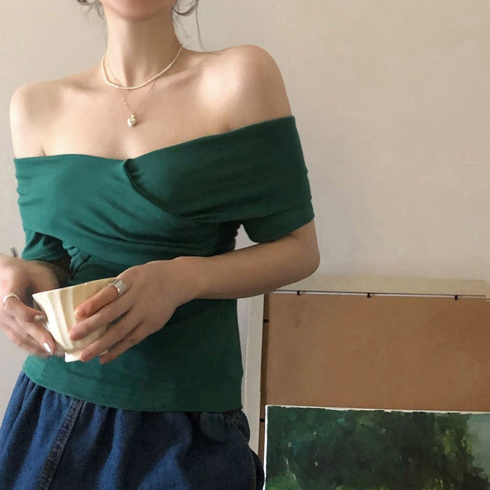 Womens 2025 Summer Solid Color Short T Shirt for Vacation and Daily Activities - Picture 22 of 46