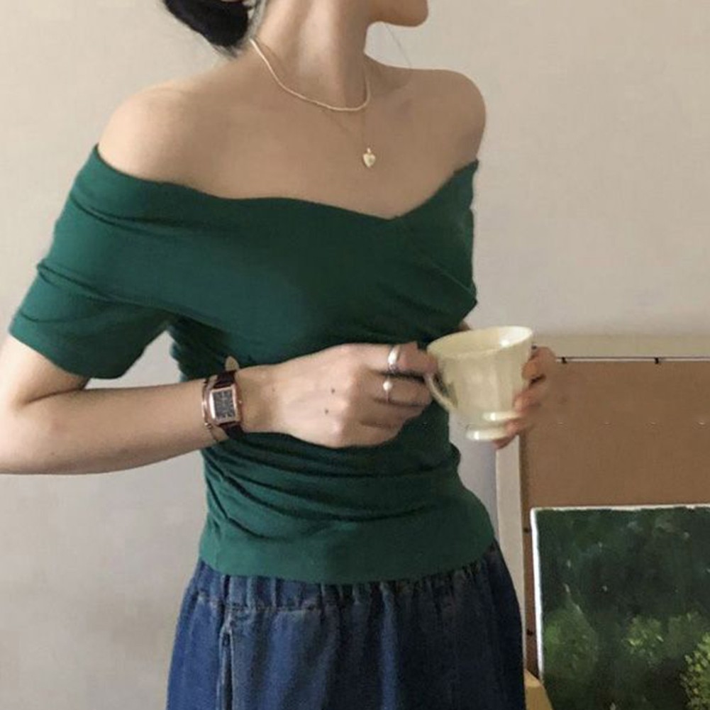 Womens 2025 Summer Solid Color Short T Shirt for Vacation and Daily Activities - Picture 24 of 46