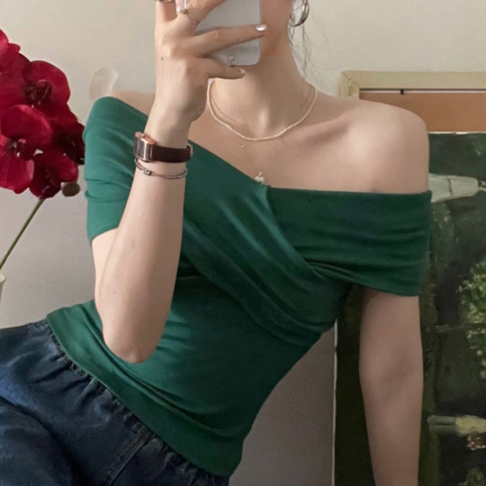 Womens 2025 Summer Solid Color Short T Shirt for Vacation and Daily Activities - Picture 20 of 46