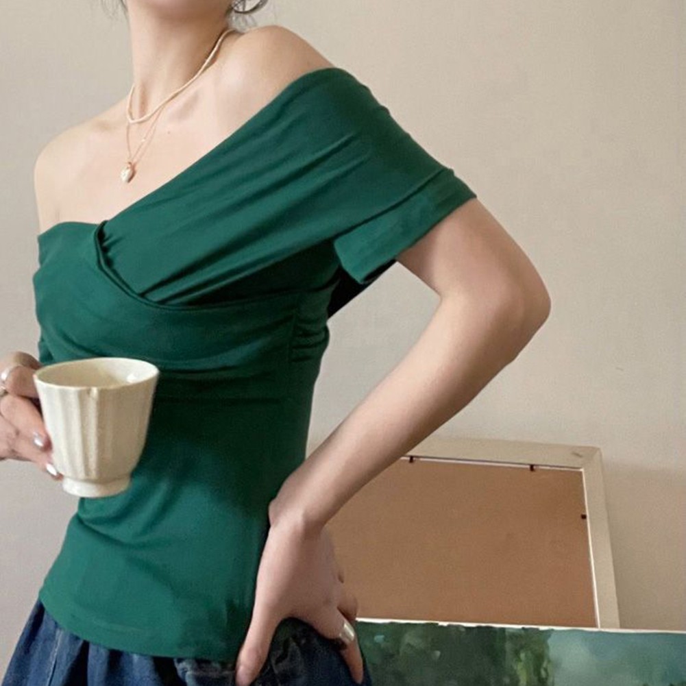 Womens 2025 Summer Solid Color Short T Shirt for Vacation and Daily Activities - Picture 21 of 46