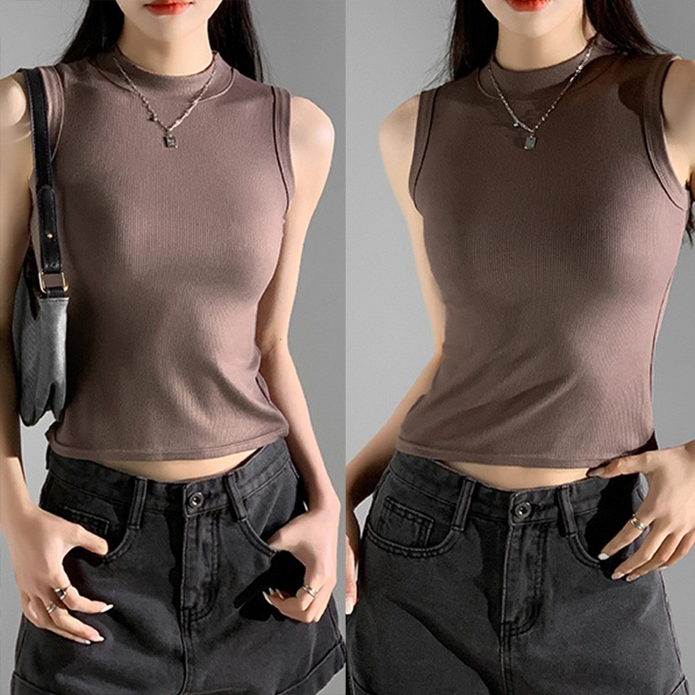 Women Summer Casual Vests with Slim Fit Design in Solid Colors for Daily Wear - Picture 34 of 42