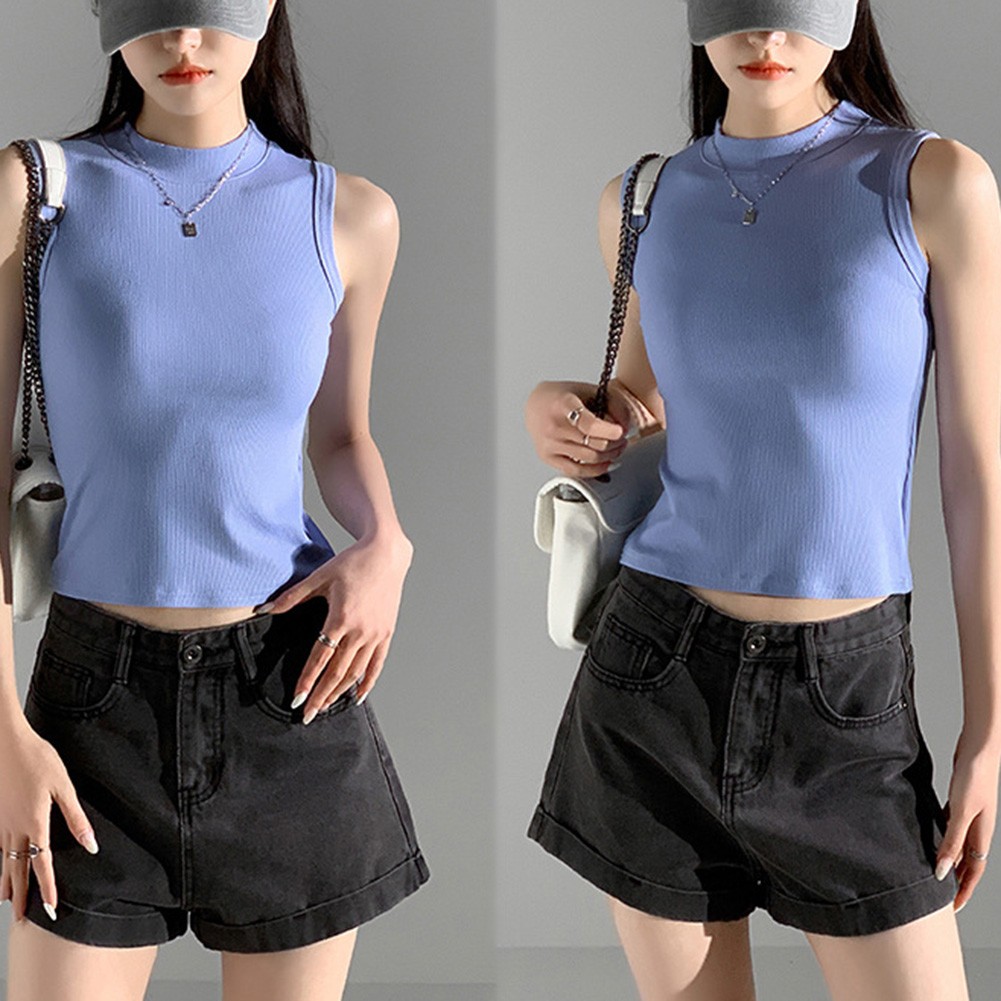 Fashion Women Slim Fit Sleeveless Tanks in Solid Color for Summer Outfits - Picture 15 of 21