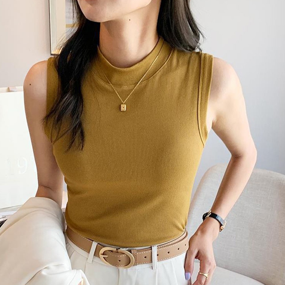 Women Summer Casual Vests with Slim Fit Design in Solid Colors for Daily Wear - Picture 31 of 42