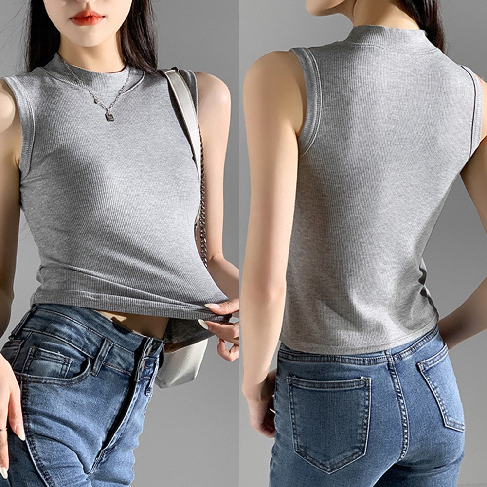 Women Summer Casual Vests with Slim Fit Design in Solid Colors for Daily Wear - Picture 30 of 42
