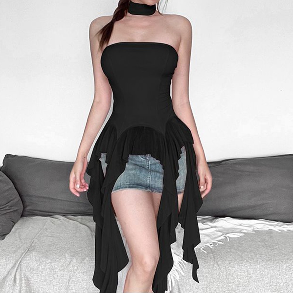 Vintage Women Off Shoulder Halter Vest Solid Color Tank Tops for Summer - Picture 13 of 30