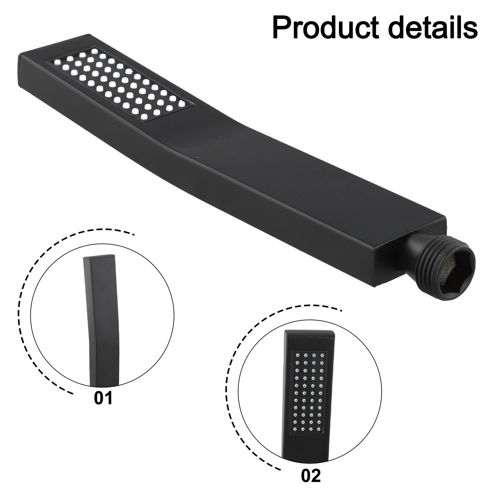 Square Shower Head 304 Stainless Steel Handheld with Standard Interface - Picture 34 of 43