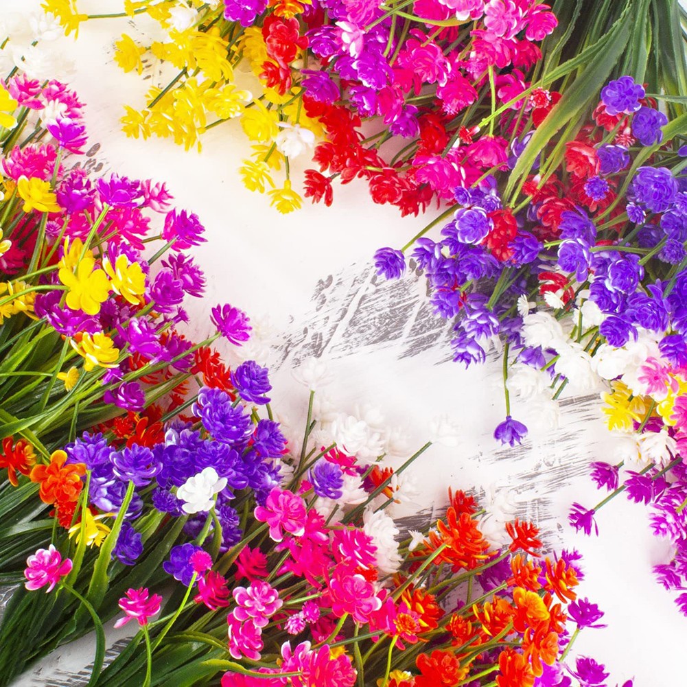 Artificial Flowers 14 Inches Tall Creative Arrangements Indoor Outdoor Use - Picture 16 of 82