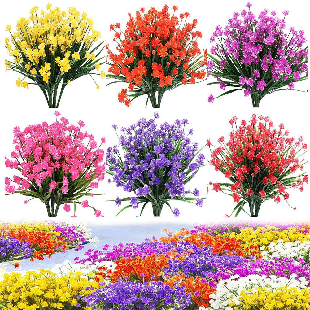 Artificial Flowers 14 Inches Tall Creative Arrangements Indoor Outdoor Use - Picture 23 of 82