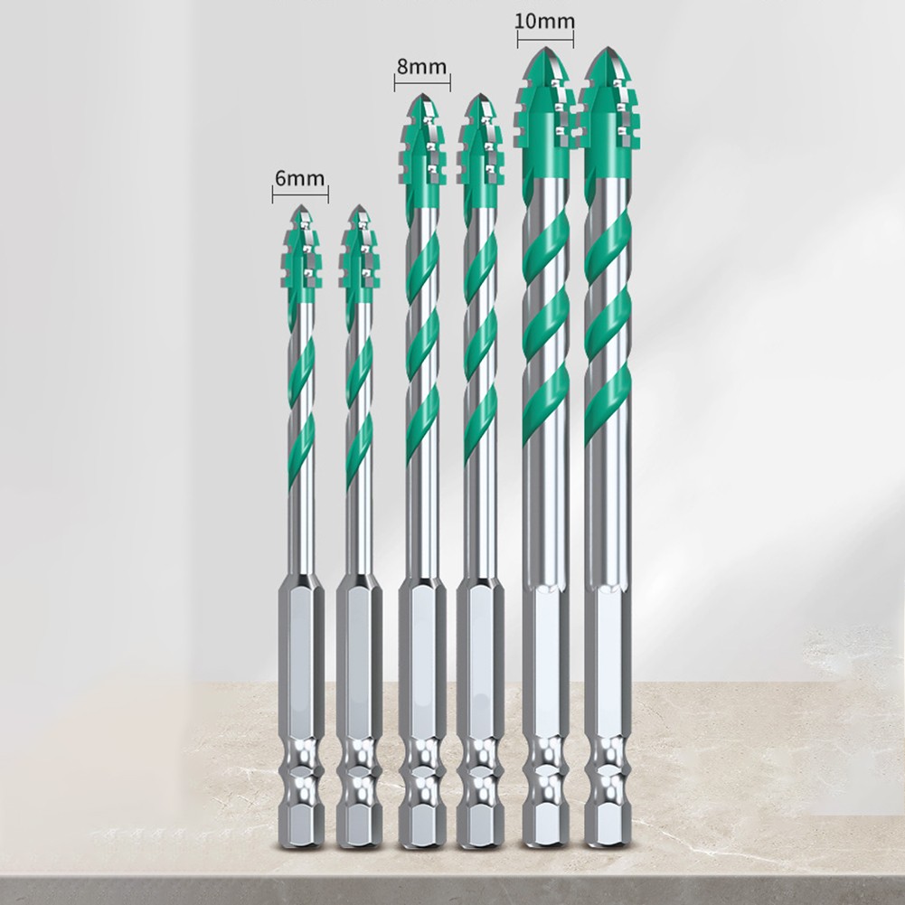 Heavy Duty 6 Piece Drill Bit Set Designed for Efficient Tile and Concrete Work