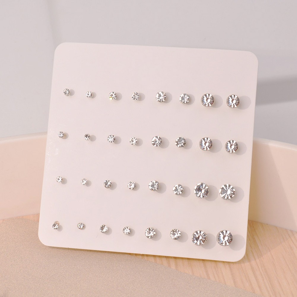 20 Pairs Stylish Zircon Earrings Set in Various Colors for Fashion Lovers